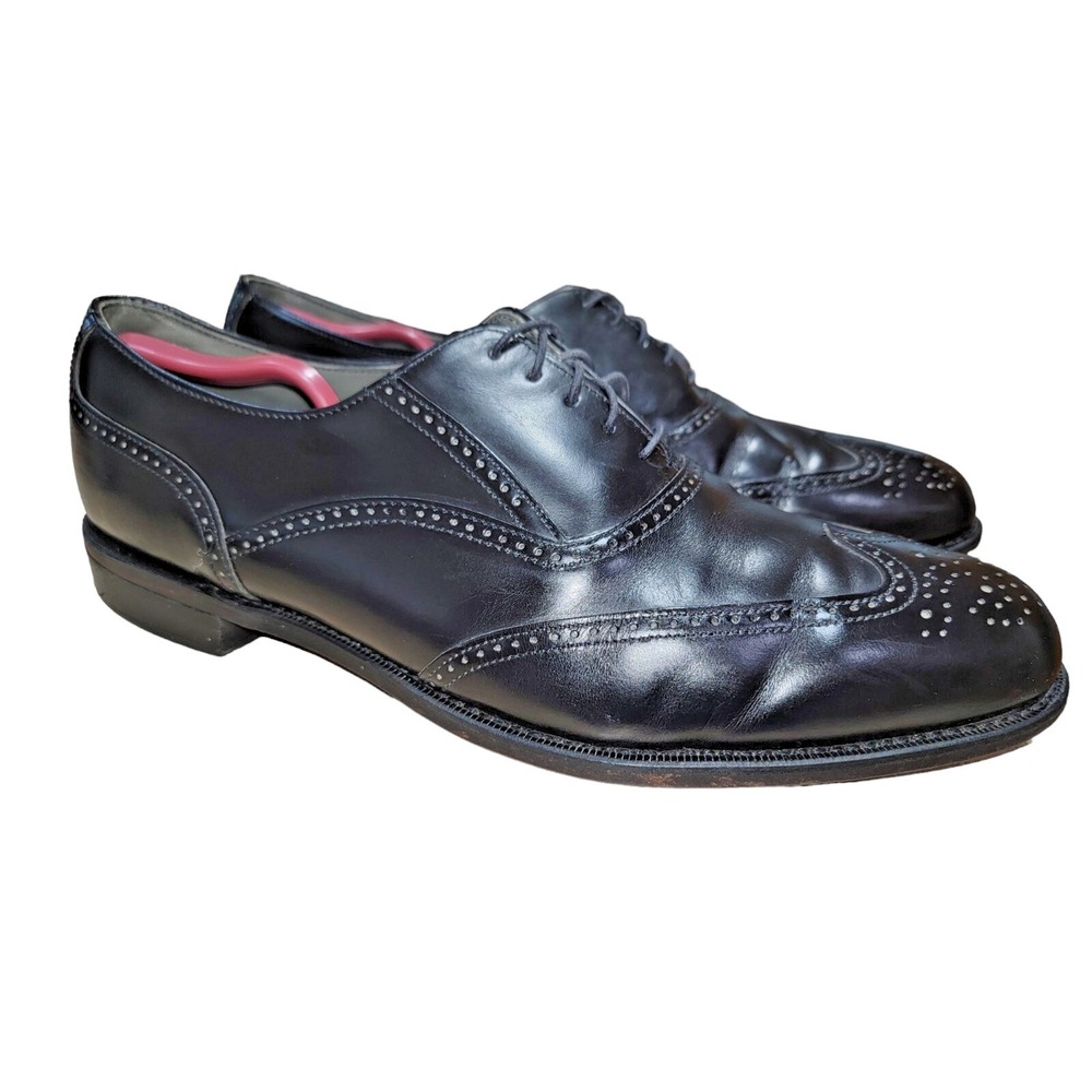Dexter Men's Wing Tip Black Leather Oxford Brogue Dress Shoes Size 14 M USA